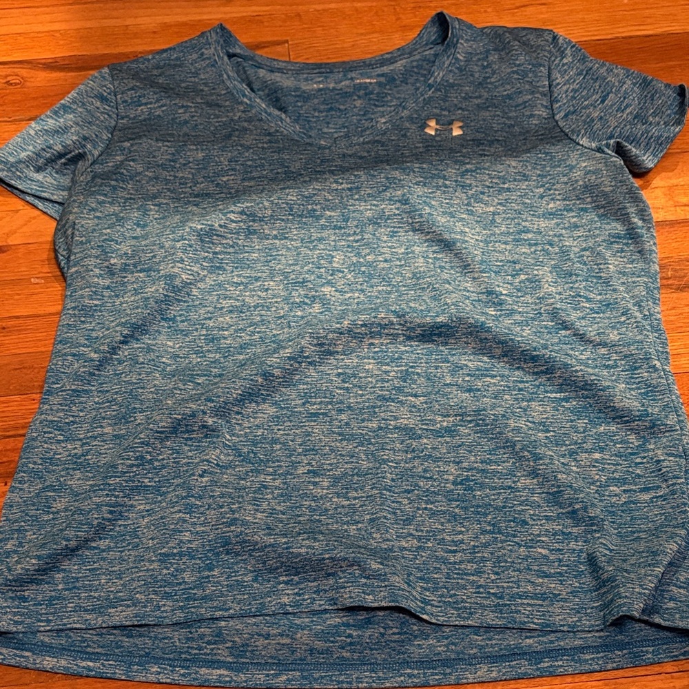 Under Armour Women's Heathered Blue Short Sleeve Tee